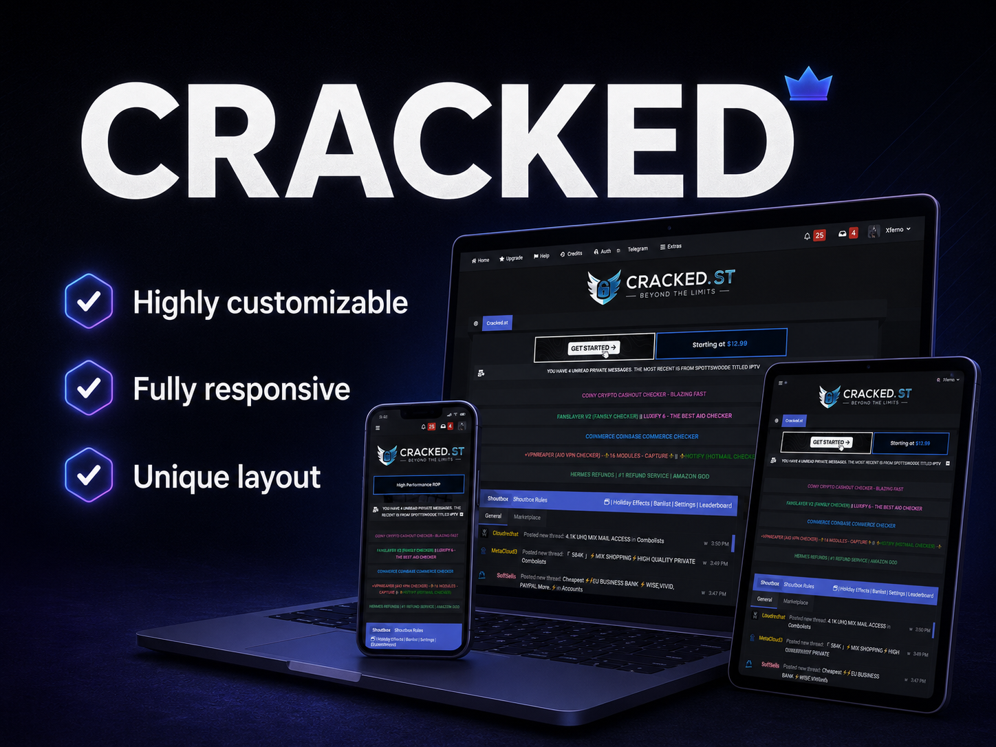 Cracked.to MyBB Dark Responsive Theme